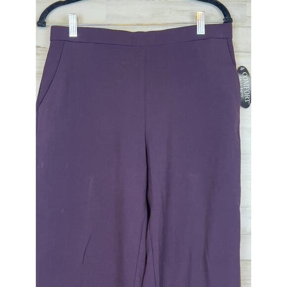 Kim Rogers 10 Petite Comfort Waist Pull On Pants Burgundy Maroon NWT - Picture 2 of 9